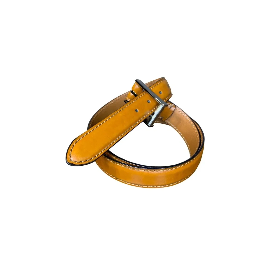 Men's Genuine Italian Leather Belt Size 38/95 Made In‎ Italy, tan brown